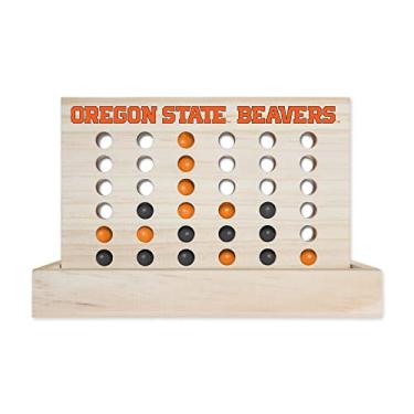 Imagem de Rico Industries Jogo de tabuleiro NCAA Oregon State Beavers 10,16 cm a fileira de madeira 10,16 cm uma fileira de jogo de tabuleiro para viagem para crianças e adultos