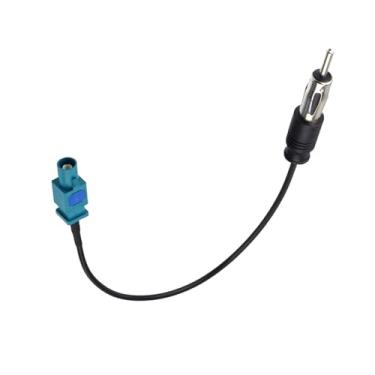 Imagem de Yuslao Cabo adaptador universal para antena de rádio estéreo de carro 15 cm Fakra Z macho para plugue DIN Cabo de extensão de antena de veículo para unidade de cabeça de áudio estéreo de carro, leitor