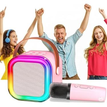 Imagem de Karaoke Portatil, 2 Microfones Sem Fio, para Festas, Criancas e Adultos BRA02
