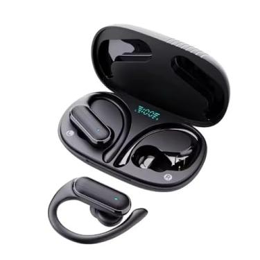 Imagem de Fones de Ouvido Bluetooth sem Fio, com Display Digital LED, Estojo de Carregamento, Gancho de Orelha Esportivo, Preto a520