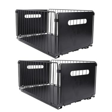 Imagem de WALFRONT 2pcs Puxe a Prateleira de Gabinete Durável -Organizador de Metal para a Cozinha Sob a Pia (Alto)