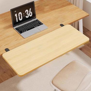 Imagem de Bandeja De Teclado De Madeira Mesa De Extensão De Mesa Anexo De Mesa Prateleira De Montagem De Mesa Braçadeira Na Prateleira Extensor De Mesa Ergonômico Apoio De Braço Para, 04, 60 * 20cm