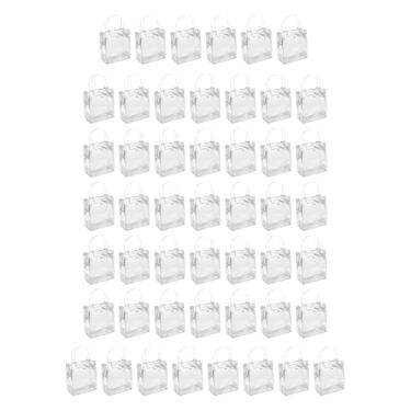 Imagem de Fancyes 50 peças de sacos transparentes para embrulho de presentes, mini sacolas artesanais leves e portáteis de PVC, bolsas para guloseimas, para chá de, Altura 16cm