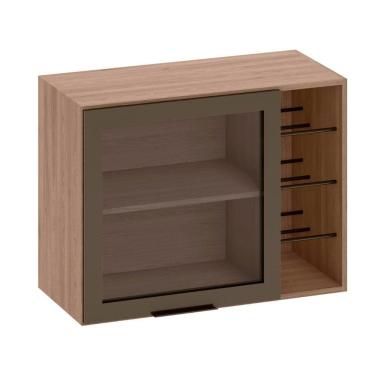 Imagem de Armário Aéreo 80 cm 1 Porta Vidro Fumê com Adega Etna Poliman Móveis