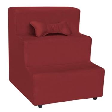 Imagem de degraus Escadinha para Pet 3 Degraus Gato e Cachorro + Brinde (VERMELHO)