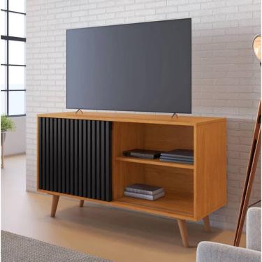 Imagem de Rack Carinho Para Tv Até 43" JCM Movelaria - Cinamomo/Preto