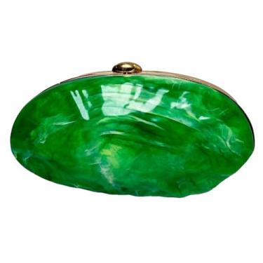 Imagem de Caistre Bolsa feminina de acrílico para noite 2025 bolsa clutch de mármore brilhante moderna para festa de casamento, Verde, One Size
