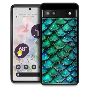 Imagem de Goodsprout Capa compatível com Google Pixel 7A, escamas de sereia verde, design de padrão incrível, à prova de choque, antiarranhões, capa traseira rígida de policarbonato para Google Pixel 7A