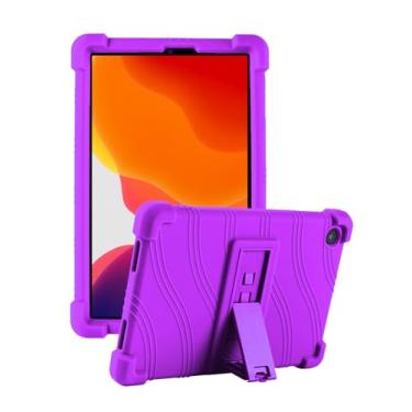 Imagem de Fannayipin Capa infantil TCL Tab 8 LE 8 polegadas (9137W/9132X) – Silicone macio com suporte ajustável para PC, compatível com TCL Tab 8 Wifi/8V/8 Plus (roxo)