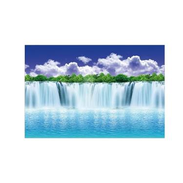 Imagem de Paisagens Pintura em Tela-Cachoeira árvores nuvens-Arte Parede Natureza-Pôster Decoração Sala de Estar Banheiro 20x30cm Sem Moldura