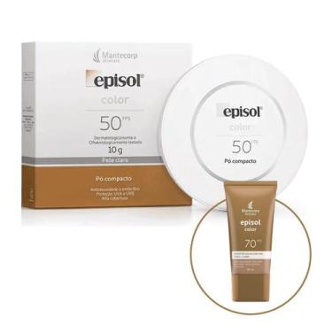 Imagem de Kit Episol Color Pó Compacto FPS50 Pele Clara 10g + Protetor Solar Tom