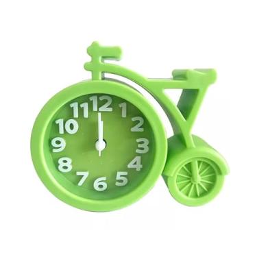 Imagem de Despertador criativo moderno em forma de bicicleta despertador silencioso despertador de cabeceira despertador cor doce criativo estudantes despertador analógico (verde)