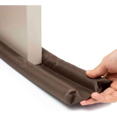 Imagem de Protetor Veda Porta Duplo 80cm Veda Fresta Poteção Contra Insetos Poeira Isolamento Térmico Impermeável Marrom