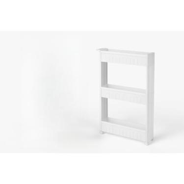 Imagem de Prateleira Armário Multiuso Com Rodinhas Organizador de Cozinha Banheiro e Lavanderia Vários(Branco-4 Andares)