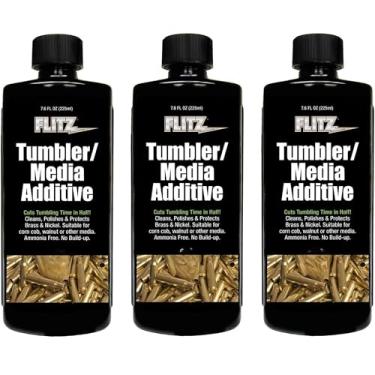 Imagem de Flitz Aditivo de mídia para copo de metal, reduza seu tempo de queda pela metade, fórmula sem amônia funciona muito bem em todos os metais, garrafa de 215 g, pacote com 3
