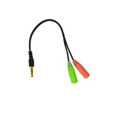 Imagem de Adaptador P3 Macho Para P2 Fone Headset Microfone Console - ExtraByte
