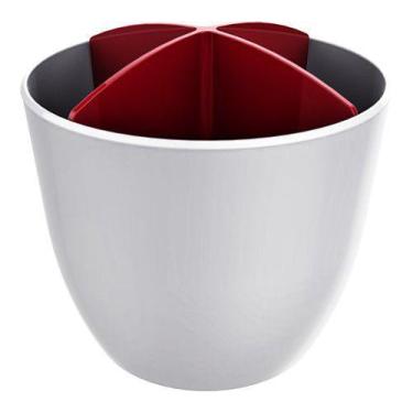 Imagem de Escorredor de Talheres e Utensílios Branco - Crippa, Vermelho
