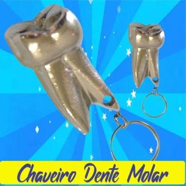 Imagem de Chaveiro Metálico Odontológico Dente Molar - 1 Unidade - D-Express