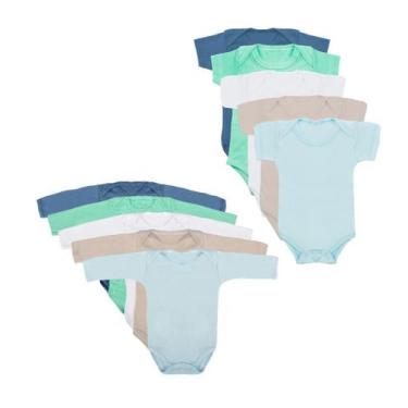 Imagem de Roupa de Bebê Body Bebês Kit 10 Peças Manga Longa e Curta Masculino - 