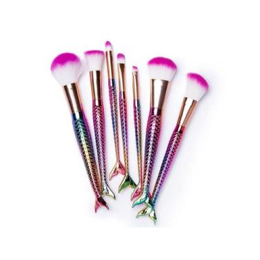 Imagem de Kit 7 Pincéis para Maquiagem Sereia Colors . - MKB