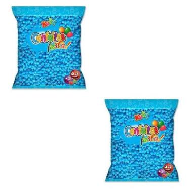 Imagem de Confeitos para Brigadeiro Azul Sabor Tutti-Frutti Kit 1000g - Kuky