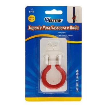 Imagem de Suporte De Parede Pendurar Vassouras E Rodos Mop Autoadesivo - WESTERN