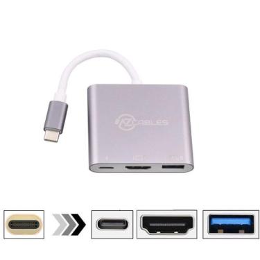 Imagem de Adaptador Usb 3.1 Tipo C Thunderbolt 3.0 X Hdmi Usb 3 Type c - LELONG