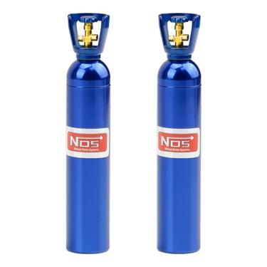 Imagem de TGCWENG CNC Aluminum Alloy 2PCS RC Simulation Nitrogen NOS Bottle Devorataive Accessories Suit for Axial SCX10 D90 D110 TRX4 TRX4M Redcat HSP HPI 1/10 1/18 Etc RC Crawler Car (Blue、80mm/3.15in)