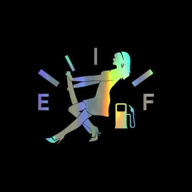 Imagem de 4 peças adesivos engraçados de tanque de combustível à prova d'água decalque hilário para a maioria dos veículos carro caminhão porta tampa de gasolina, fácil instalação mais cor (colorido)