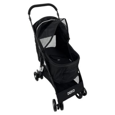 Imagem de Carrinho De Passeio Pet Para Cães E Gatos Dobrável Até 15kg Cor Preto