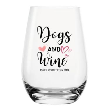 Imagem de YJXIN Taça de vinho engraçada sem haste presente para mãe de cachorro para mulheres presente atencioso e bem-humorado projetado para mulheres que gostam de seus cães para amantes de cães, transparente