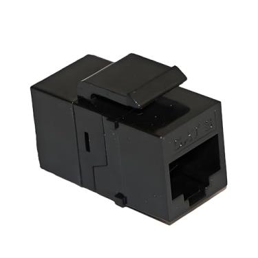 Imagem de Acoplador em linha de rede Cat 3/Cat 5e/Cat 6 UTP não blindado branco/preto RJ11/RJ45 adaptador Ethernet compatível com patch panel (50 peças, preto, Cat 3)