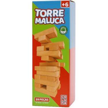 Imagem de Torre Maluca Jogo de Empilhar com 39 Peças de Madeira