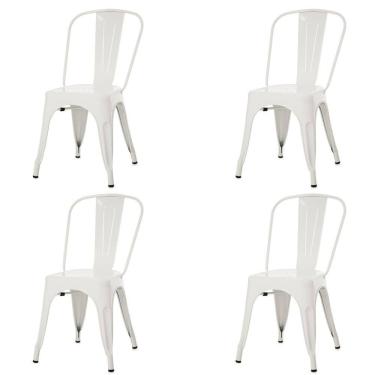 Imagem de Kit 4 Cadeiras ANM6671F Tolix Iron Titan Anima Office Ferro Pintura Epóxi Branco