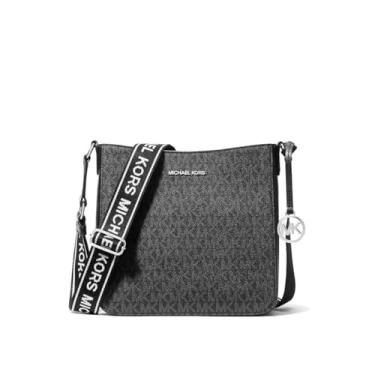 Imagem de Michael Kors Bolsa tiracolo feminina Jet Set Viagem Pequena Logotipo Assinatura Bolsa Mensageiro (Preto)