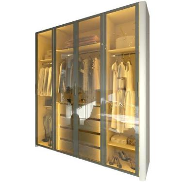 Imagem de Guarda Roupa Roupeiro Gelius Innova 4 portas reflecta 4 gavetas canto 