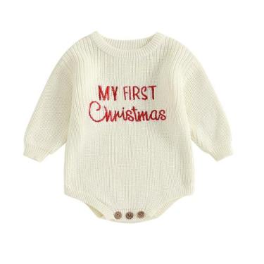 Imagem de Roupa de bebê Adobabirl My First Christmas Sweater Romper