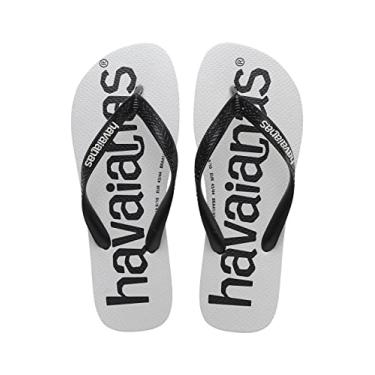 Imagem de Havaianas - Top Logomania, confortáveis, resistentes e leves, sola com logotipo grande, unissexo, adulto, preto, 37/38 EU