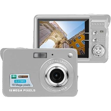 Imagem de Câmera digital Megapixel de 18 MP com tela LCD de 2,7 polegadas, bateria recarregável, foto e vídeo HD para fotografia interna e externa para adultos, crianças (prata)