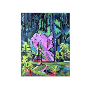 Imagem de Paisagem Abstrata Pôster Famosas Pinturas-Reprodução em Tela-Imagem Decoração Sala de Estar(Quarry) 60x80cm-23x31in Sem Moldura