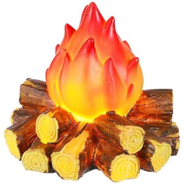 Imagem de POPETPOP Luz noturna de fogueira falsa: luz noturna artificial com vela realista sem chama para Halloween, Natal, lâmpada decorativa doméstica para bar, casa, jardim, quintal