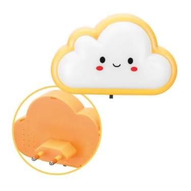 Imagem de Kit 2 Abajur De Tomada Infantil Led Mini Nuvem Amarelo