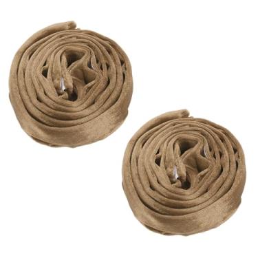 Imagem de PATIKIL Capa de corrente de lustre de 1,5 m, 2 peças de tecido de veludo manga de corrente de tecido capas decorativas para fios de candelabro, cabo oscilante, estilo gancho e laço, café claro