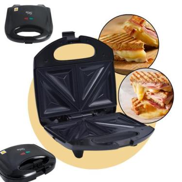 Imagem de Sanduicheira Elétrica Grill 3 em 1 Press A5 Misteira 4 Pães Omeleteira
