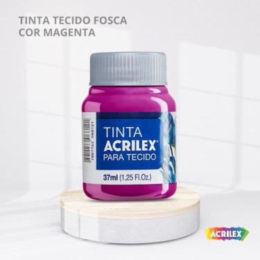Imagem de Tinta para tecido fosca com 37ml cor magenta - ACRILEX