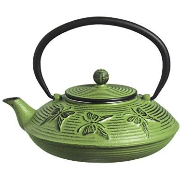 Imagem de M.V. Trading Bule de chá de ferro fundido T7018 Felicity, 765 g, borboleta verde