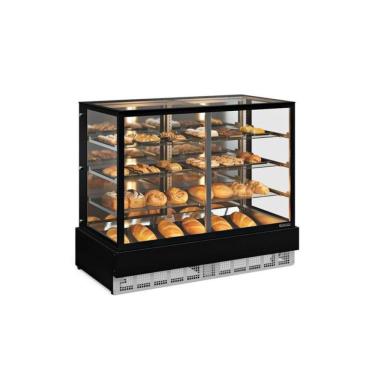 Imagem de Vitrine Neutra Gelopar 1,50m Linha Gourmet Vidro Reto MGEN-150 PR-Bivolt