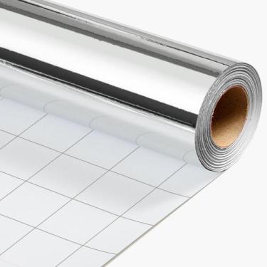 Imagem de Rolo de papel de embrulho Merture Metallic Silver 40cm x 20m