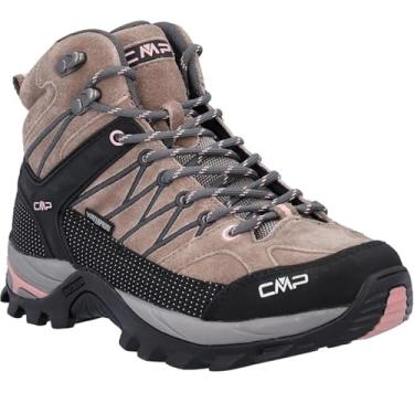 Imagem de CMP Botas femininas Rigel Mid Impermeáveis – Tênis de trilha leve com suporte de tornozelo e aderência para todo o terreno. Projetado na Itália (P430 CENERE, US Footwear Size System, adulto, feminino