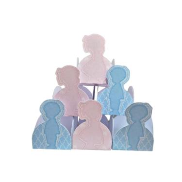 Imagem de Forminhas para Doces Tema Cha Revelação Menina e Menino — Decoração de Festa Infantil, Lembrancinha, Mesa de Doces Personalizada — Kit com 50 unidades